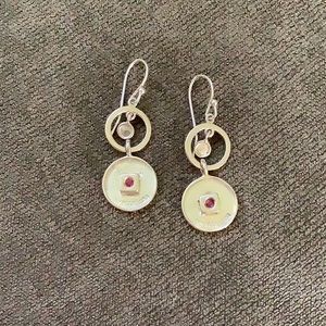 Elle Ruby and Sterling Earrings
